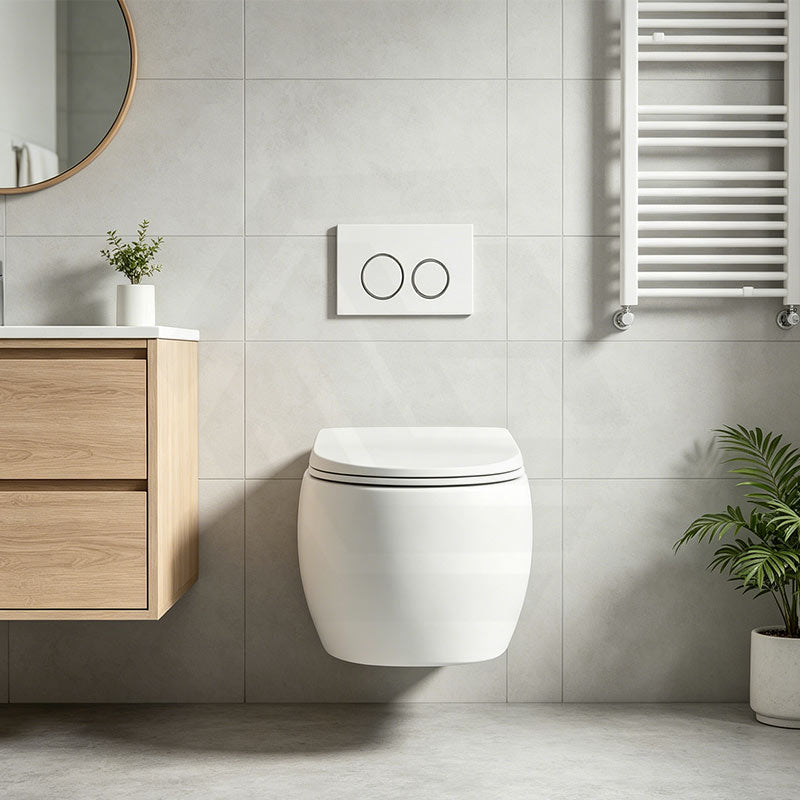 RAK CLOUD Rimless Flush Wall Hung Toilet Pan with R&T Framed Inwall Concealed Cistern Push Button - Variant Colour