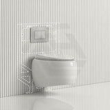 RAK CLOUD Rimless Flush Wall Hung Toilet Pan with R&T Framed Inwall Concealed Cistern Push Button - Variant Colour