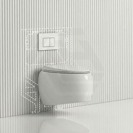 RAK CLOUD Rimless Flush Wall Hung Toilet Pan with R&T Framed Inwall Concealed Cistern Push Button - Variant Colour