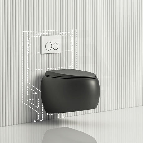 RAK Cloud Rimless Flush Wall Hung Toilet Pan with R&T Framed Inwall Concealed Cistern Push Button Available