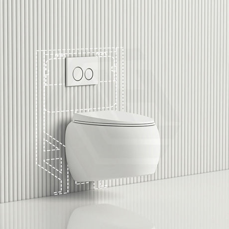 RAK Cloud Rimless Flush Wall Hung Toilet Pan with R&T Framed Inwall Concealed Cistern Push Button Available