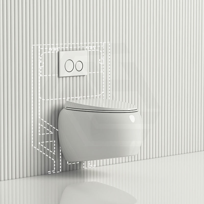 RAK Cloud Rimless Flush Wall Hung Toilet Pan with R&T Framed Inwall Concealed Cistern Push Button Available