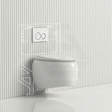 RAK Cloud Rimless Flush Wall Hung Toilet Pan with R&T Framed Inwall Concealed Cistern Push Button Available