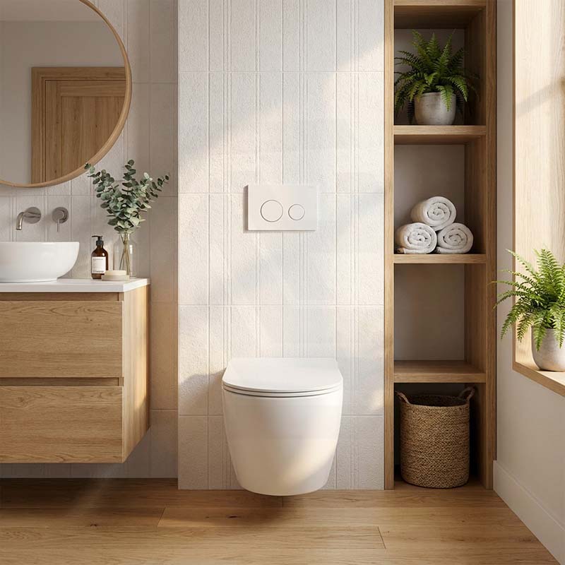 ZARA Rimless Wall Hung Toilet Suite 515x360x350mm - Gloss White