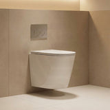 ZARA Rimless Wall Hung Toilet Suite 515x360x350mm - Gloss White