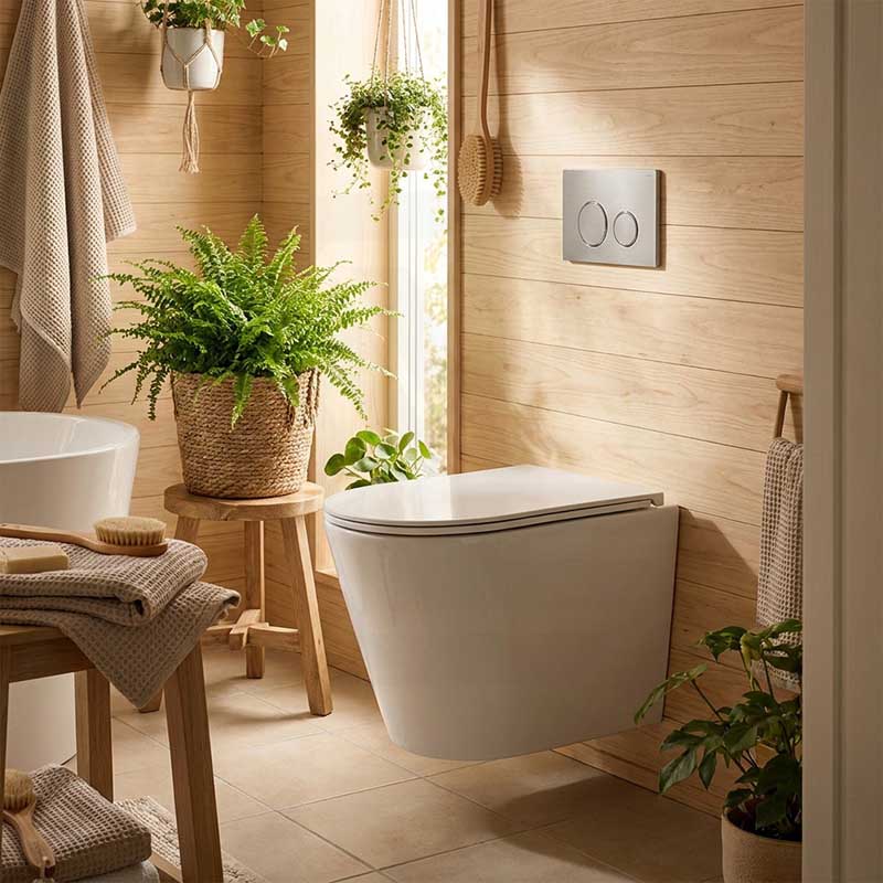 ZARA Rimless Wall Hung Toilet Suite 515x360x350mm - Gloss White