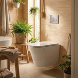ZARA Rimless Wall Hung Toilet Suite 515x360x350mm - Gloss White