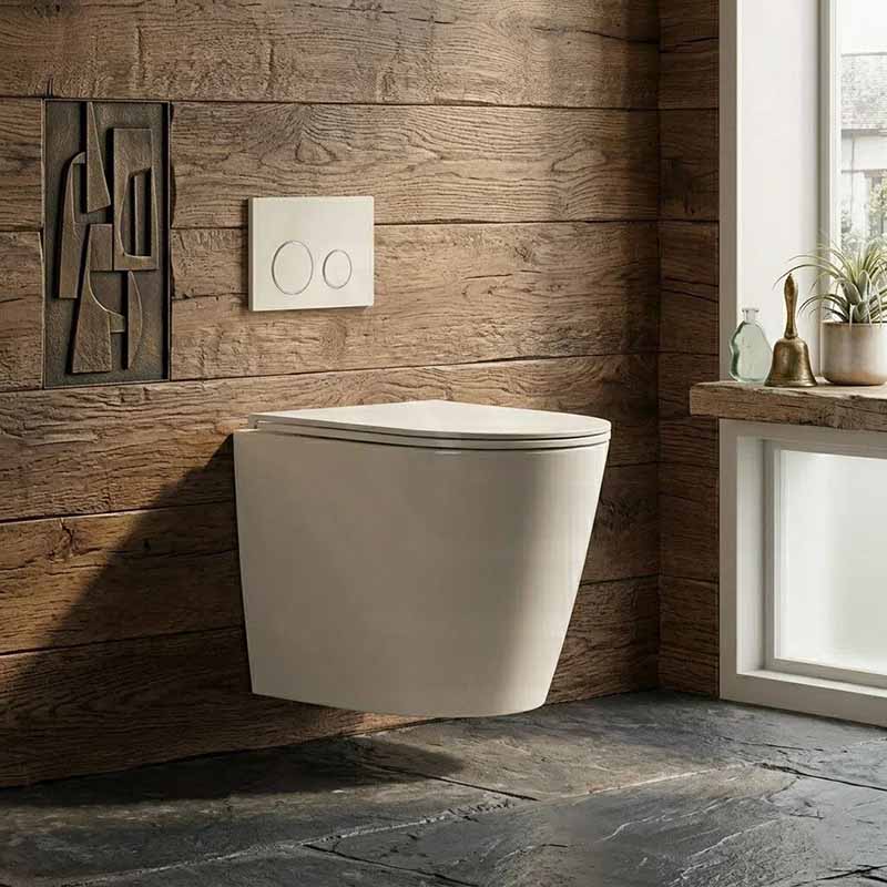 ZARA Rimless Wall Hung Toilet Suite 515x360x350mm - Gloss White