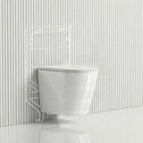 ZARA Rimless Wall Hung Toilet Suite 515x360x350mm - Gloss White