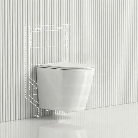 ZARA Rimless Wall Hung Toilet Suite 515x360x350mm - Gloss White