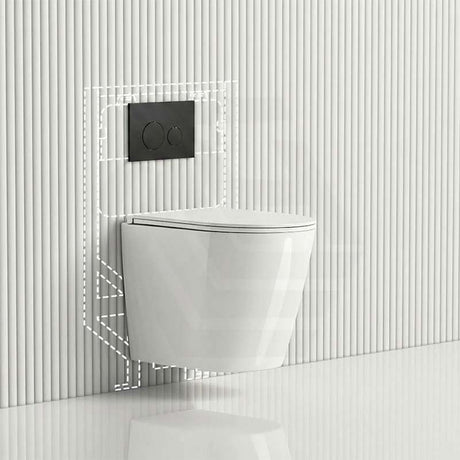 ZARA Rimless Wall Hung Toilet Suite 515x360x350mm - Gloss White