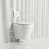 ZARA Rimless Wall Hung Toilet Suite 515x360x350mm - Gloss White