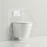 ZARA Rimless Wall Hung Toilet Suite 515x360x350mm - Gloss White