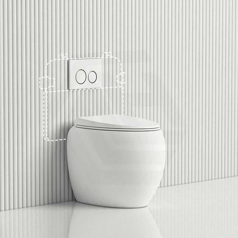 RAK CLOUD Rimless Wall Faced Toilet Pan Variant Colour with R&T Frameless Inwall Concealed Cistern Push Button Available