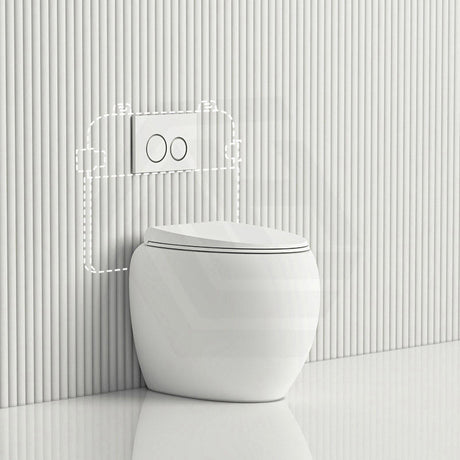 RAK CLOUD Rimless Wall Faced Toilet Pan Variant Colour with R&T Frameless Inwall Concealed Cistern Push Button Available