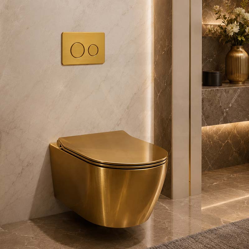 R&T Round Stainless Steel Toilet Button for In-wall Concealed Cistern G30032/G30031 - Variant Colour