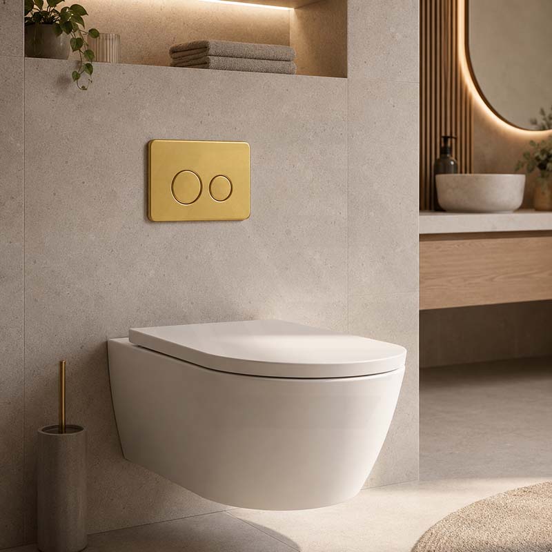R&T Round Stainless Steel Toilet Button for In-wall Concealed Cistern G30032/G30031 - Variant Colour