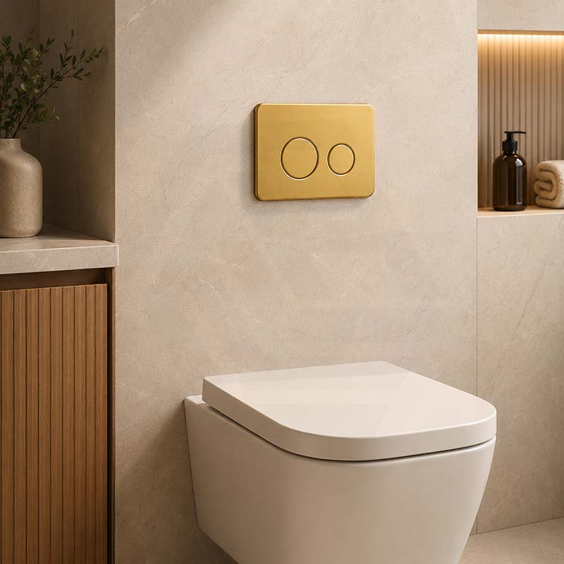 R&T Round Stainless Steel Toilet Button for In-wall Concealed Cistern G30032/G30031 - Variant Colour
