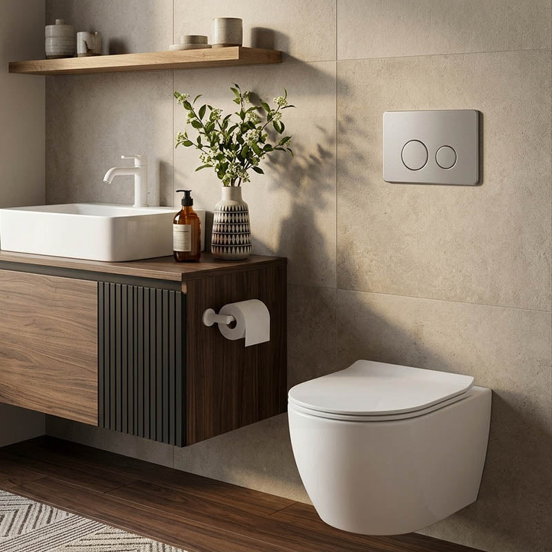 R&T Round Stainless Steel Toilet Button for In-wall Concealed Cistern G30032/G30031 - Variant Colour
