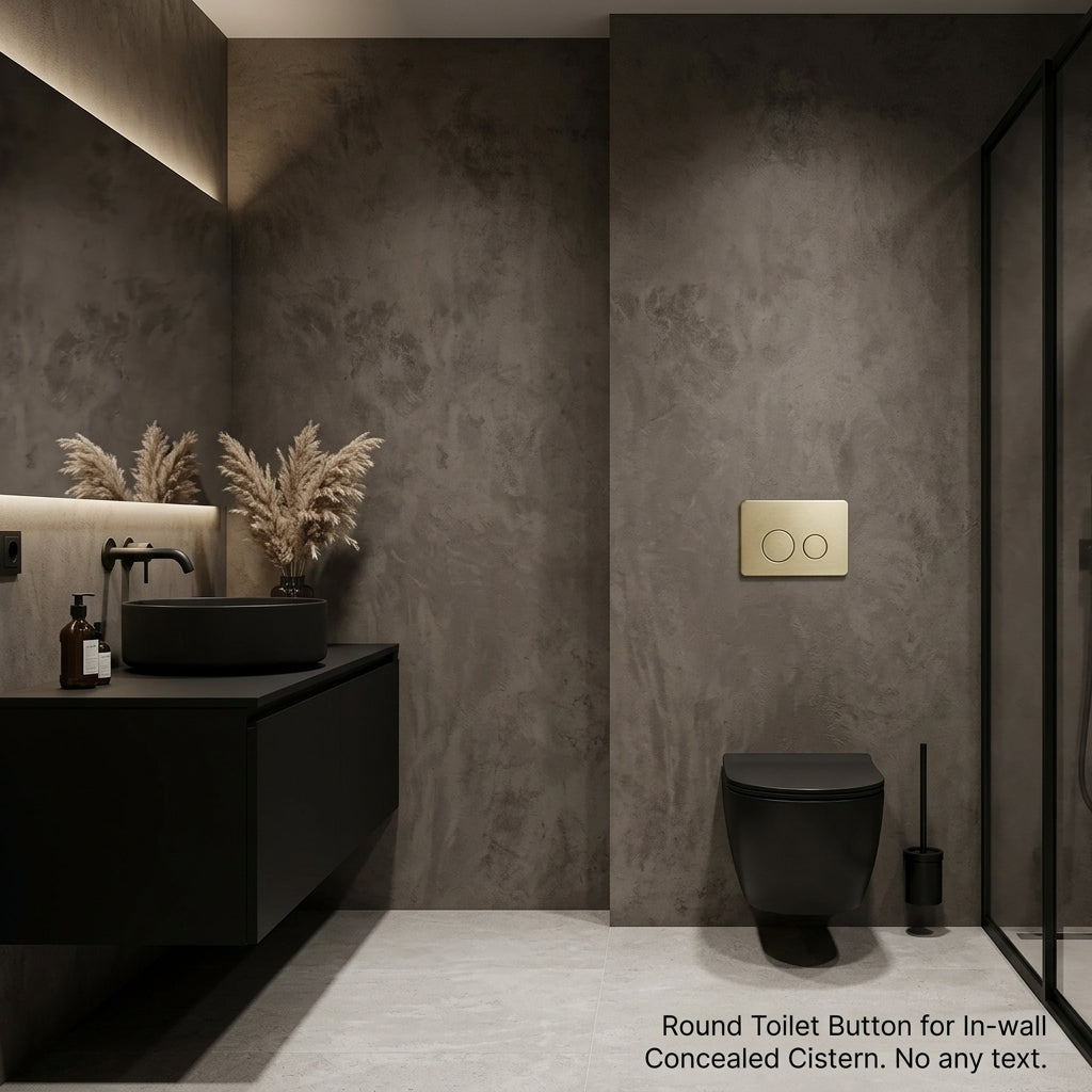 R&T Round Stainless Steel Toilet Button for In-wall Concealed Cistern G30032/G30031 - Variant Colour