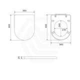 Lukka Hadden 800x360x865mm Rimless Flush Back To Wall Care Toilet Suite with Blue/Grey Toilet Seat & Flush Button