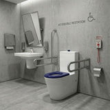 Lukka Hadden Rimless Flush Back to Wall Care Toilet Suite 800x360x865mm - Blue/Grey Seat & Flush Button