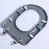 Lukka Hadden 800x360x865mm Rimless Flush Back To Wall Care Toilet Suite with Blue/Grey Toilet Seat & Flush Button