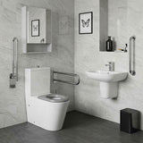 Lukka Hadden Rimless Flush Back to Wall Care Toilet Suite 800x360x865mm - Blue/Grey Seat & Flush Button