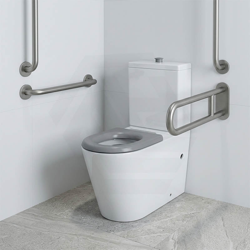 Lukka Hadden Rimless Flush Back to Wall Care Toilet Suite 800x360x865mm - Blue/Grey Seat & Flush Button