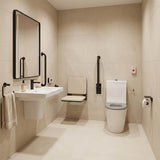 Lukka Hadden Rimless Flush Back to Wall Care Toilet Suite 800x360x865mm - Blue/Grey Seat & Flush Button