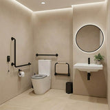 Lukka Hadden Rimless Flush Back to Wall Care Toilet Suite 800x360x865mm - Blue/Grey Seat & Flush Button