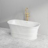 Lukka Harold Oval Solid Surface Stone Freestanding Bathtub with Overflow 1500/1700mm - Matt White