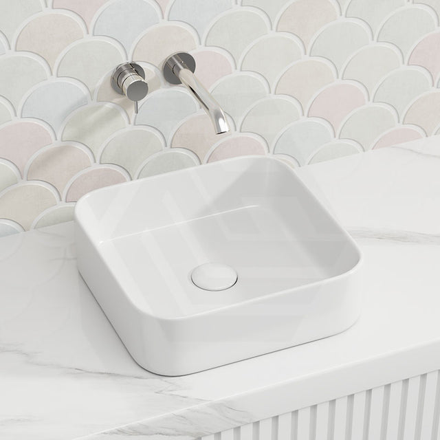 Lukka Kliff 370x370x110mm Square Fine Ceramic Above Counter Basin No Overflow Variant Colour Available