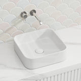 Lukka Kliff 370x370x110mm Square Fine Ceramic Above Counter Basin No Overflow Variant Colour Available