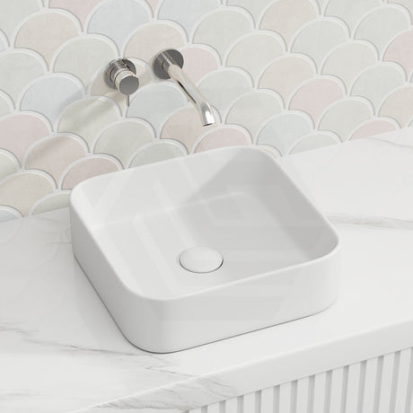 Lukka Kliff 370x370x110mm Square Fine Ceramic Above Counter Basin No Overflow Variant Colour Available