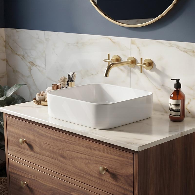 Lukka Kliff Square Fine Ceramic Above Counter Basin No Overflow 370x370x110mm - 3 Colours