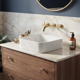 Lukka Kliff Square Fine Ceramic Above Counter Basin No Overflow 370x370x110mm - 3 Colours