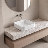 Lukka Kliff Square Fine Ceramic Above Counter Basin No Overflow 370x370x110mm - 3 Colours