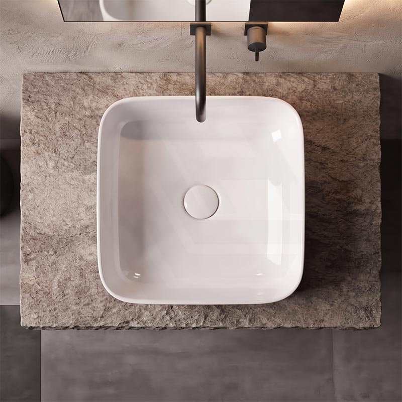 Lukka Kliff Square Fine Ceramic Above Counter Basin No Overflow 370x370x110mm - 3 Colours