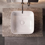 Lukka Kliff Square Fine Ceramic Above Counter Basin No Overflow 370x370x110mm - 3 Colours