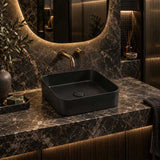 Lukka Kliff Square Fine Ceramic Above Counter Basin No Overflow 370x370x110mm - 3 Colours