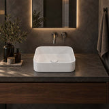 Lukka Kliff Square Fine Ceramic Above Counter Basin No Overflow 370x370x110mm - 3 Colours