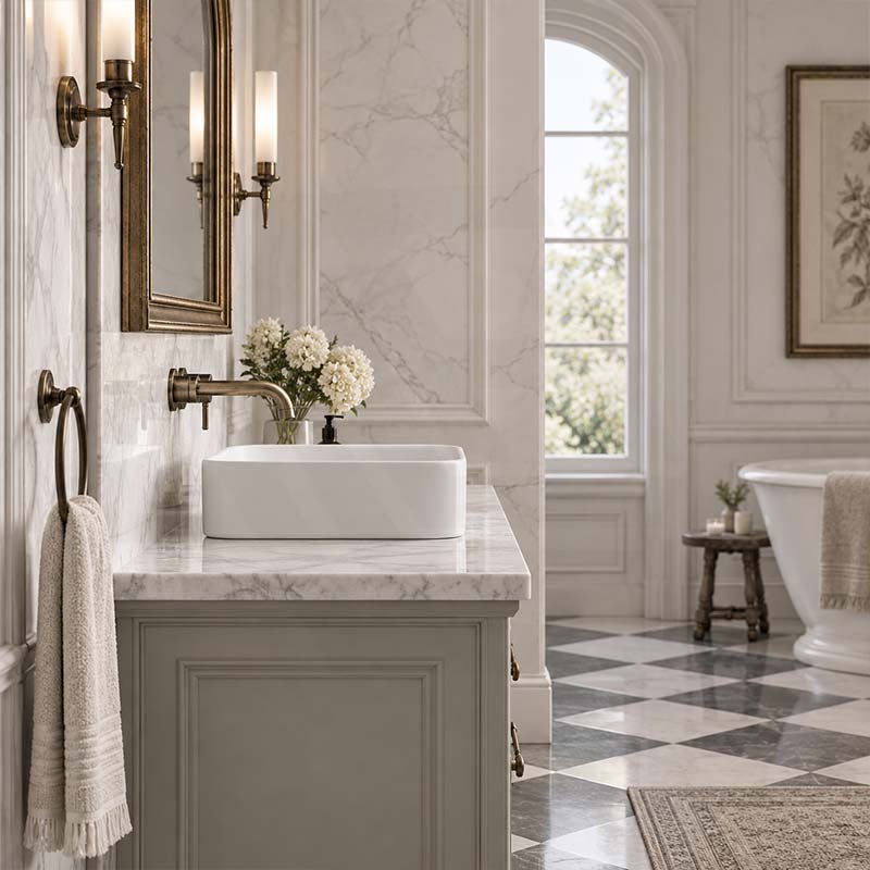 Lukka Kliff Square Fine Ceramic Above Counter Basin No Overflow 370x370x110mm - 3 Colours