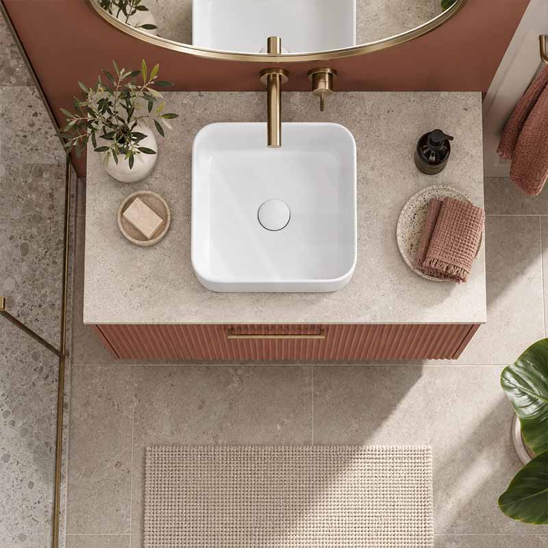 Lukka Kliff Square Fine Ceramic Above Counter Basin No Overflow 370x370x110mm - 3 Colours