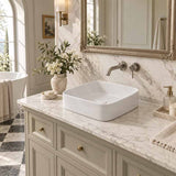 Lukka Kliff Square Fine Ceramic Above Counter Basin No Overflow 370x370x110mm - 3 Colours