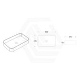 Lukka Kliff 505x370x110mm Fine Ceramic Above Counter Basin No Overflow Variant Colour Available