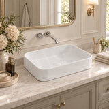 Lukka Kliff Rectangle Ceramic Above Counter Basin No Overflow 505x370x110mm - Variant Colour
