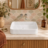 Lukka Kliff Rectangle Ceramic Above Counter Basin No Overflow 505x370x110mm - Variant Colour