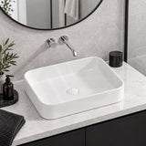 Lukka Kliff Rectangle Ceramic Above Counter Basin No Overflow 505x370x110mm - Variant Colour