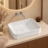 Lukka Kliff Rectangle Ceramic Above Counter Basin No Overflow 505x370x110mm - Variant Colour